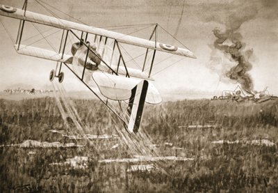 Staffelkommandant Davies steigt in seinem Flugzeug auf, nachdem er Flugsubleutnant Smylie an Bord genommen hat von W. Avis